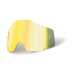 Racecraft/Accuri/Strata replacement lens 100% - Gold mirror/smoke anti-fog