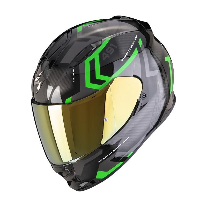 Scorpion casque moto intégral EXO-491 SPIN Noir et vert