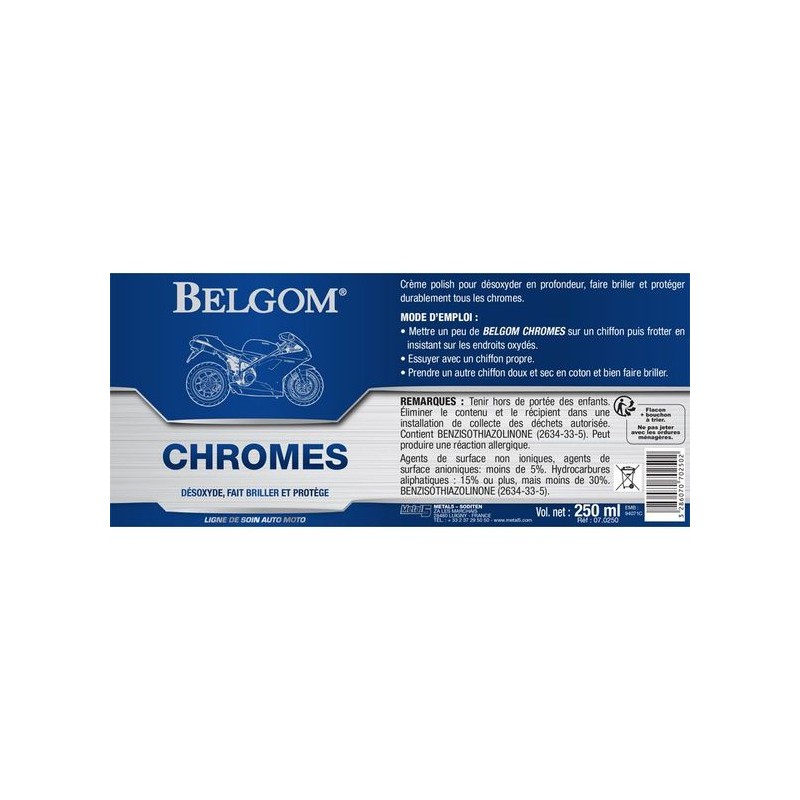 BELGOM 07.0250 Chromes, 250 ML