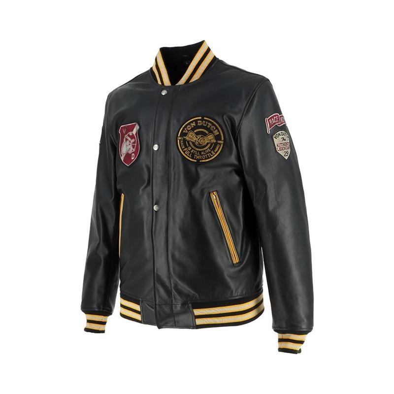 HELSTONS Blouson Cuir Toutes Saisons Homme VON DUTCH COLLEGIAN