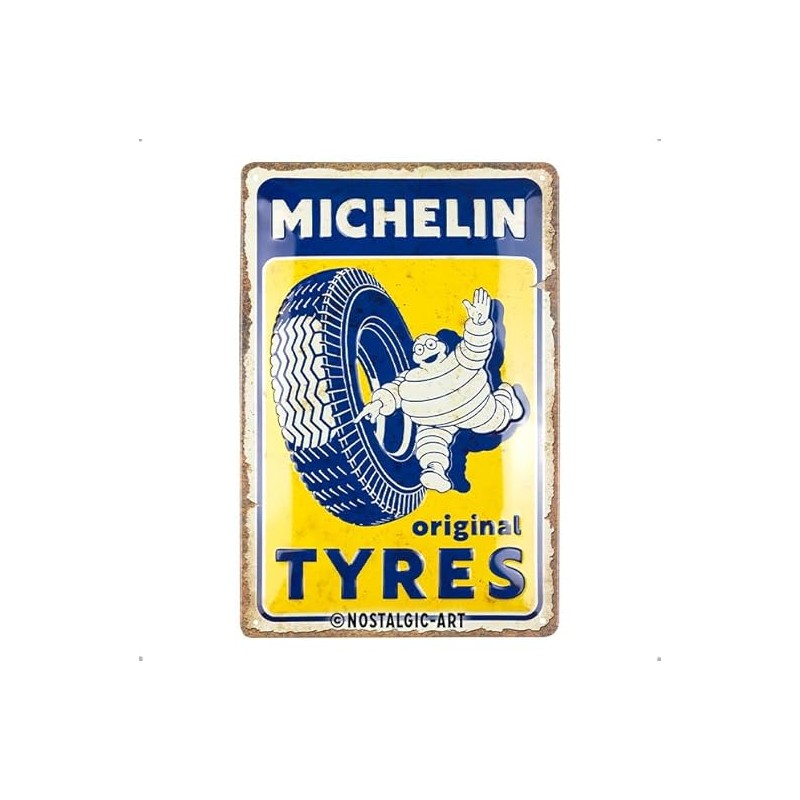 Plaque Publicitaire Vintage Michelin – Métal – Décoration Atelier